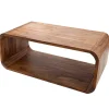 Massivholz Couchtisch CUBUS 100cm braun Sheesham stone finish TV-Board Retro Design