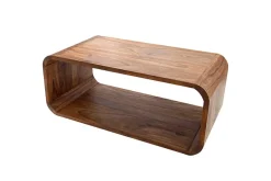 Massivholz Couchtisch CUBUS 100cm braun Sheesham stone finish TV-Board Retro Design