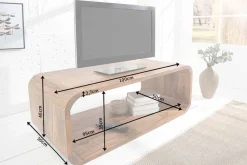 Massivholz Couchtisch CUBUS 100cm braun Sheesham stone finish TV-Board Retro Design