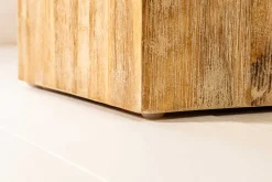Massivholz Dekosäule COLUMNA 75cm Akazie teakgrau gekälkt Beistelltisch