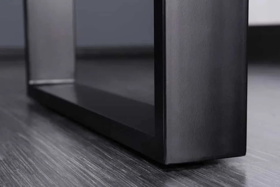 Massivholz Esstisch IRON CRAFT 160cm braun schwarz Sheesham stone finish Industrial