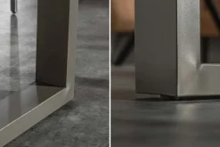 Massivholz Esstisch LIVING EDGE 160cm natur Wildeiche geölt Baumkante Metallgestell