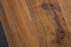 Massivholz Esstisch MAMMUT 200cm Akazie 3,5cm Tischplatte Baumkante Metall schwarz
