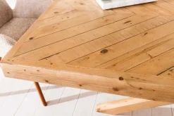Massivholz Esstisch MOSAIK 200cm natur Pinienholz recycelt Sterngestell