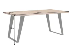 Massivholz Esstisch ORGANIC ARTWORK 180cm Akazie Industrial Design Eisengestell Baumkante