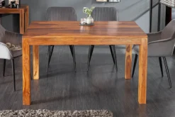 Massivholz Esstisch PURE 135cm braun Sheeshamholz stone finish einzigartige Maserung
