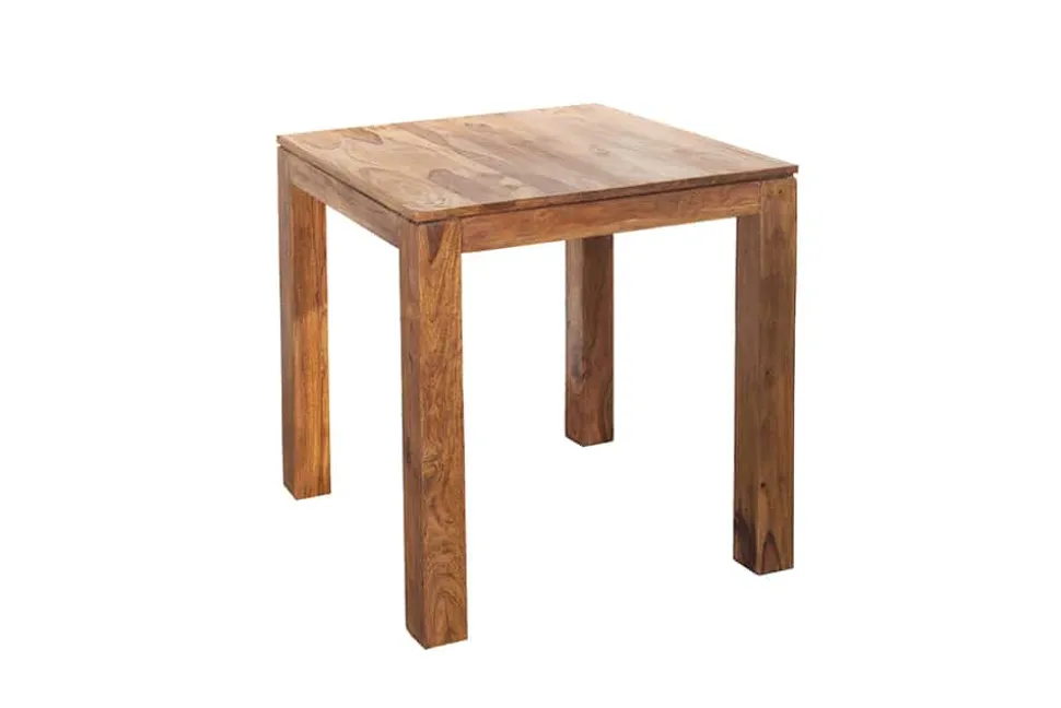 Massivholz Esstisch PURE 70cm braun Sheesham stone finish Bistrotisch quadratisch
