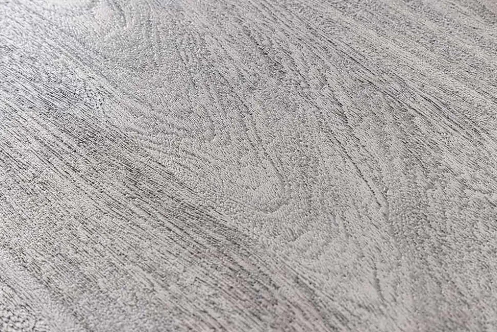 Massivholz Esstisch SCORPION 140cm grau Akazie Baumkante schwarze Metallbeine Hairpin Legs