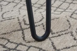 Massivholz Esstisch SCORPION 70cm vintage braun Akazie schwarze Metallbeine Hairpin Legs