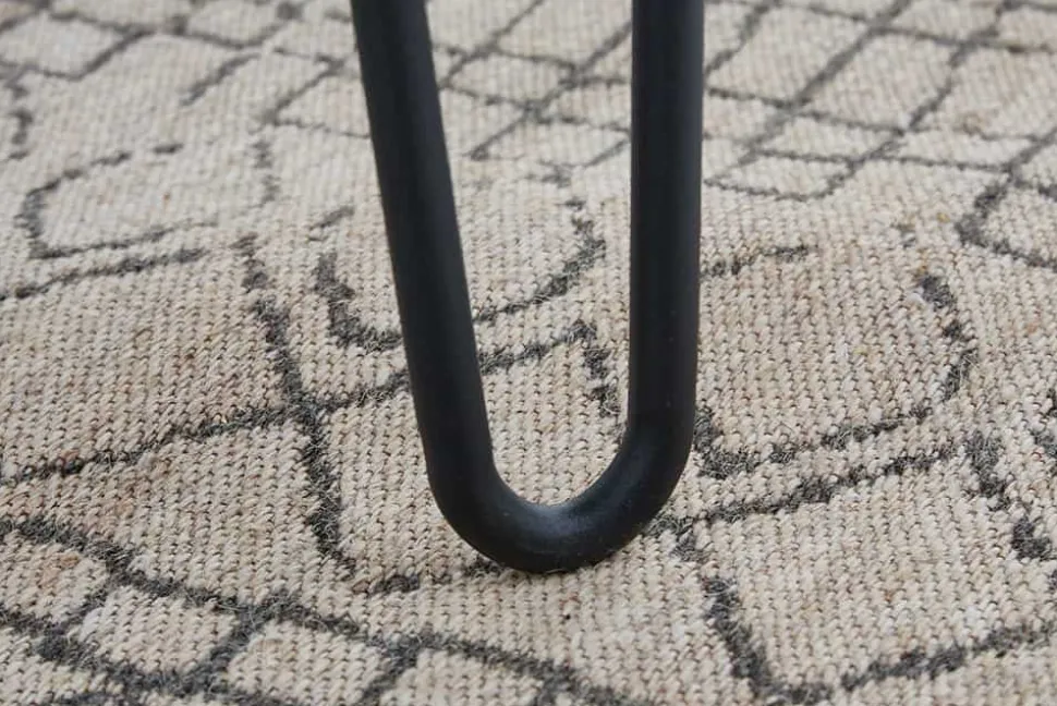 Massivholz Esstisch SCORPION 180cm braun Akazie schwarze Metallbeine Hairpin Legs Retro