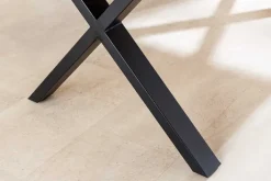 Massivholz Esstisch WILD OAK 160cm natur Wildeiche Schweizer Kante X-Gestell