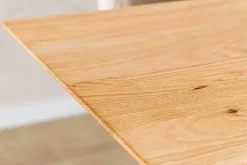 Massivholz Esstisch WILD OAK 200cm natur Wildeiche Schweizer Kante Metall U-Gestell