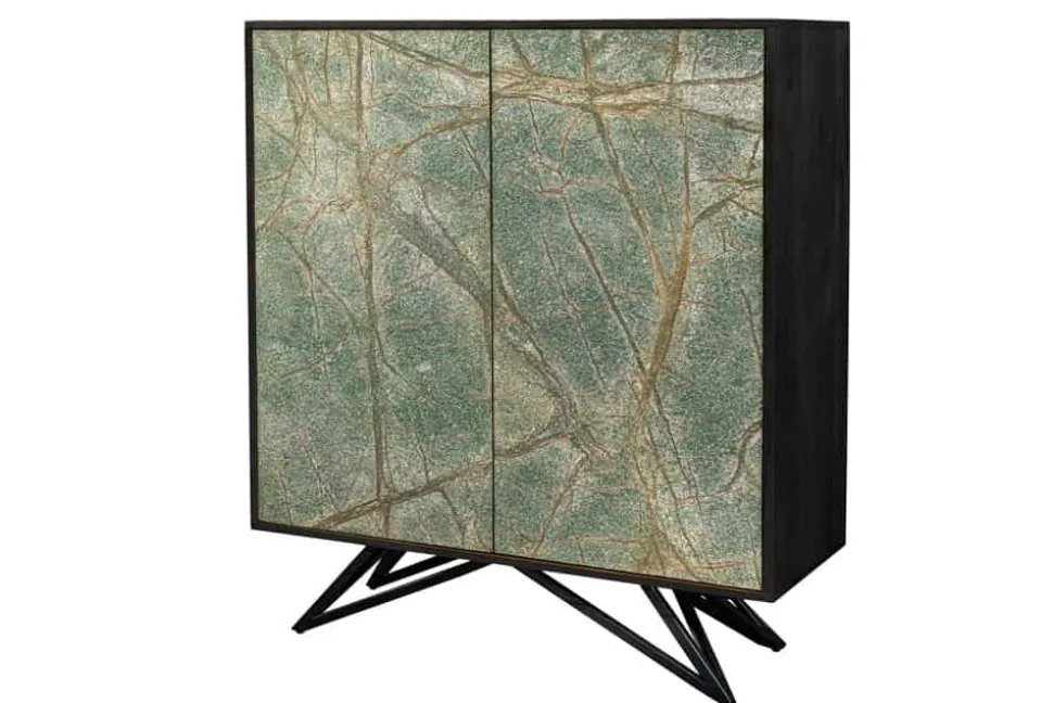 Massivholz Highboard MOUNTAIN SOUL 120cm echter Naturstein Akazie Schrank