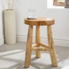 Massivholz Hocker BALI 45cm natur rund Teakholz Beistelltisch Sitzhocker Nachttisch
