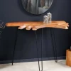 Massivholz Konsolentisch WILD 105cm Akazie natur Hairpin Legs Baumkante