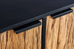 Massivholz Sideboard BARRACUDA 150cm Teak Mango schwarz Metall recycelt