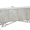 Massivholz Sideboard MOUNTAIN SOUL 175cm grau grün Naturstein Akazie schwarz