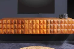 Massivholz TV Lowboard VULCANO 160cm hängend natur Mango Wohnzimmer