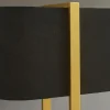 Minimalistische Stehlampe COLLEEN 160cm gold schwarz Stoffschirm mit Metallfuß