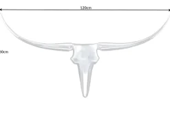 Moderne Design Wanddekoration BULL XL 120cm silber Aluminium Stierkopf