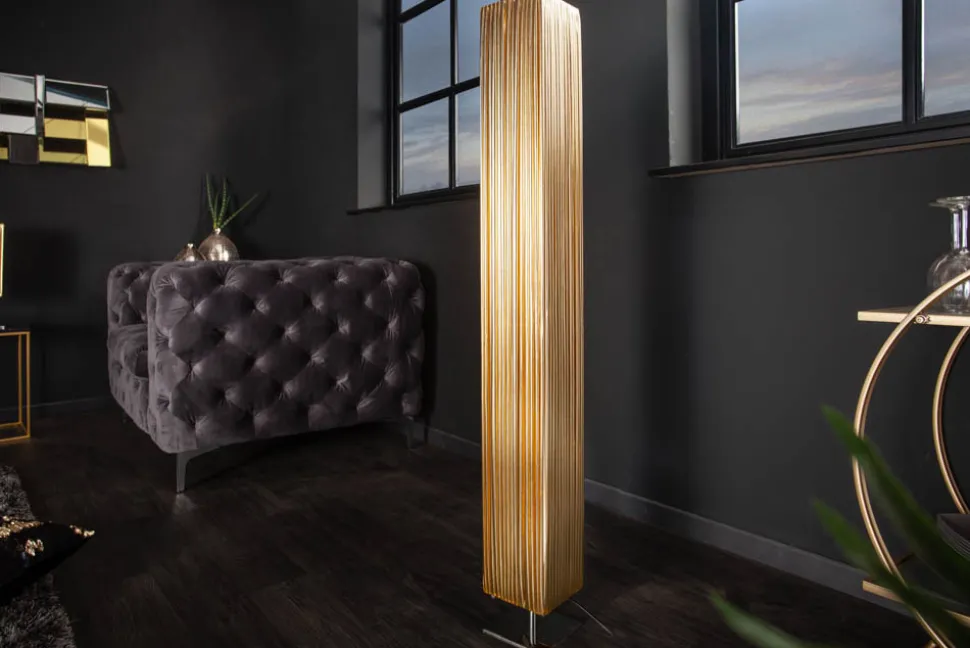 Moderne Designer Stehlampe PARIS 120cm gold Stehleuchte
