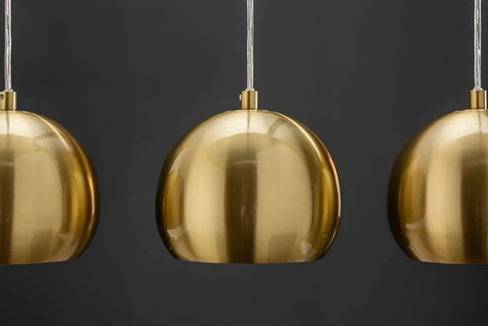 Moderne 3er Hängeleuchte GOLDEN BALL gold Hängelampe höhenverstellbar