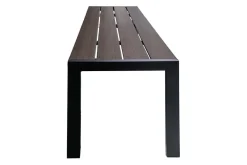 Moderne Gartenbank DESIGNO 130cm dunkelbraun schwarz Aluminium wetterfest Outdoor Sitzbank