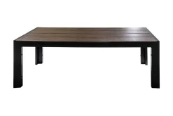 Moderne Gartenbank DESIGNO 130cm dunkelbraun schwarz Aluminium wetterfest Outdoor Sitzbank
