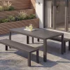 Moderne Gartenbank DESIGNO 180cm anthrazit schwarz Aluminium wetterfest Outdoor Sitzbank