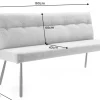 Moderne Sitzbank BIG GEORGE 160cm champagner beige Samt Strukturstoff Taschenfederkern
