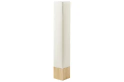 Moderne Stehlampe AGAPUNE 120cm weiß hellbraun Bambusfuß Stoffschirm
