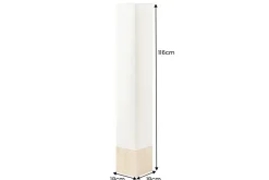 Moderne Stehlampe AGAPUNE 120cm weiß hellbraun Bambusfuß Stoffschirm