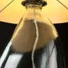 Moderne Tischlampe CLASSIC 45cm transparent recyceltes Glas weiß Stoffschirm