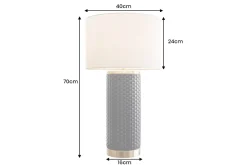 Moderne Tischlampe ELEGANCIA 70cm schwarz gold Keramik rund Stoffschirm