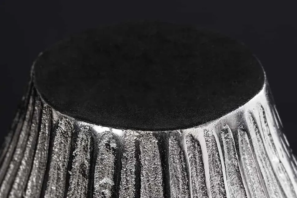 Moderne Vase ELEGANCE 35cm silber Metall Hammerschlag Design