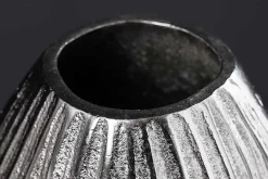 Moderne Vase ELEGANCE 35cm silber Metall Hammerschlag Design