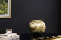 Moderne Vase ELEGANCE 25cm gold antik Hammerschlag Design