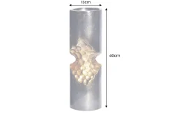 Moderne Vase PRECIOUS 40cm schwarz gold Metall Hammerschlag Design