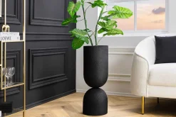 Moderne Vase SANDGLASS L 55cm schwarz Eisen handmade beidseitig nutzbar