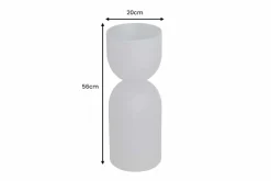 Moderne Vase SANDGLASS L 55cm schwarz Eisen handmade beidseitig nutzbar