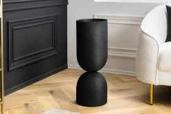 Moderne Vase SANDGLASS XL 70cm schwarz Eisen handmade beidseitig nutzbar