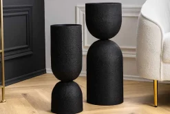 Moderne Vase SANDGLASS XL 70cm schwarz Eisen handmade beidseitig nutzbar