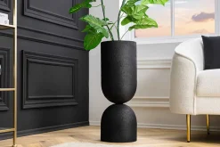 Moderne Vase SANDGLASS XL 70cm schwarz Eisen handmade beidseitig nutzbar
