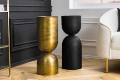 Moderne Vase SANDGLASS XL 70cm schwarz Eisen handmade beidseitig nutzbar