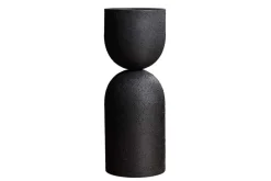 Moderne Vase SANDGLASS XL 70cm schwarz Eisen handmade beidseitig nutzbar