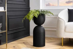 Moderne Vase SANDGLASS XL 70cm schwarz Eisen handmade beidseitig nutzbar