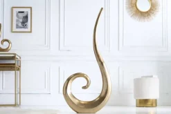 Moderne Vase WAVE XL 106cm gold Aluminium poliert Dekoration