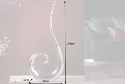 Moderne Vase WAVE XL 106cm silber Aluminium poliert Dekoration