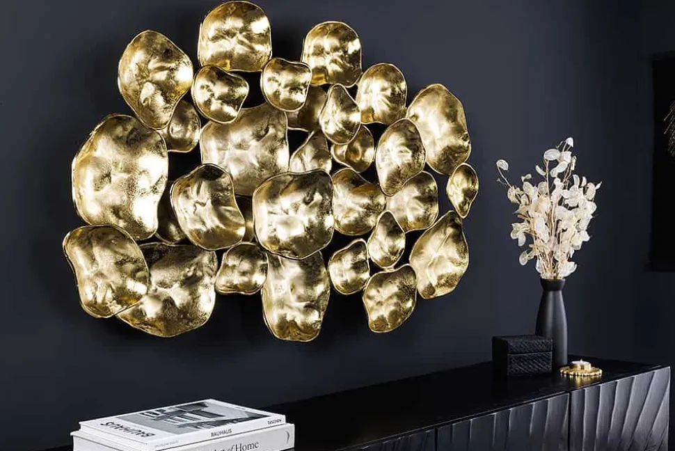 Moderne Wanddekoration VARIATION 105cm gold Metall handmade