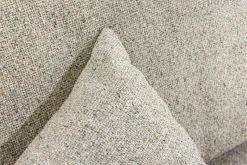 Moderne Wohnlandschaft KENT 220cm beige Strukturstoff Ecksofa Federkern inkl. Hocker